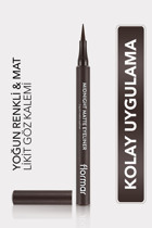 Flormar 8690604641659 Suya Dayanıklı Mat Koyu Kahverengi Kalıcı İnce Uçlu Keçe Kalem Eyeliner