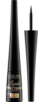 Eveline Cosmetics Liquid Precision Suya Dayanıklı Mat Siyah Kalıcı İnce Uçlu Fırça Likit Eyeliner