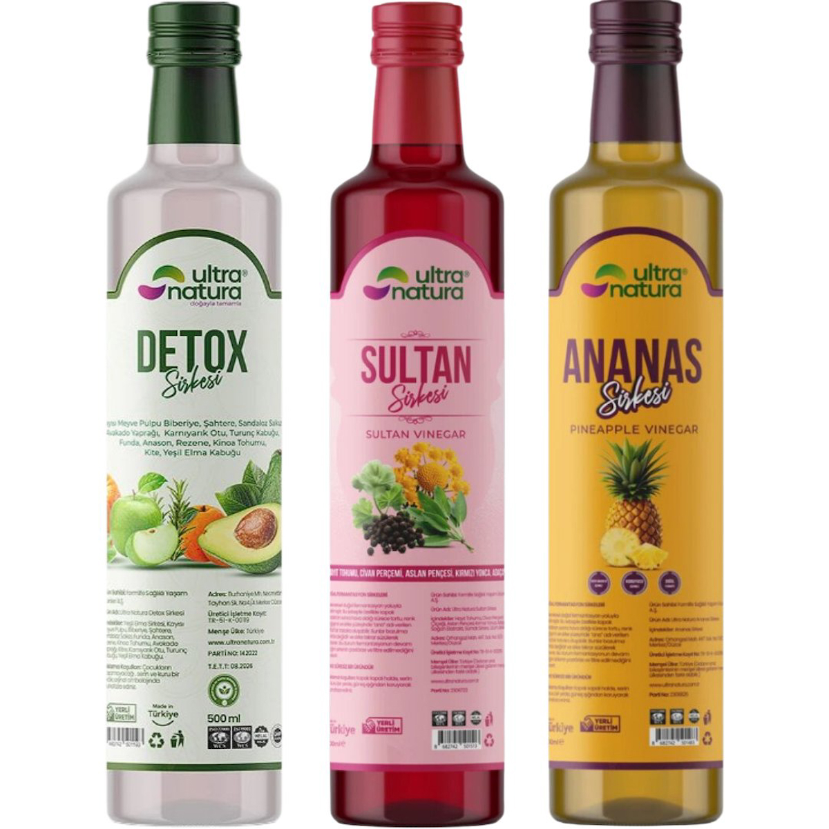 Ultra Natura Ananas-Detox-Sultan Sirkesi 3x500 ml