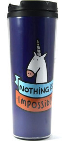 Modaroma Unicorn Nothing Is Impossible Plastik 380 ml Outdoor Bardak Termos Çok Renkli