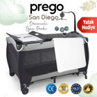 Prego San Diego 8017 Alüminyum 25 kg Kapasiteli Ayarlanabilir Katlanabilir 70x120 cm Park Yatak Gri