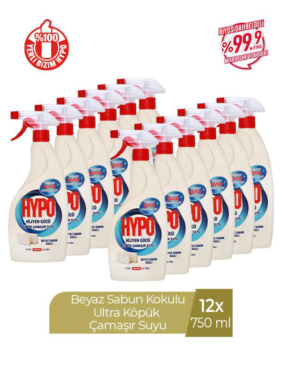 Hypo Kokulu Köpük Çamaşır Suyu 12x750 ml