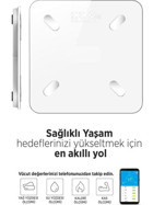 Teknoexpress Yağ Ölçen Vücut Analizi Yapan Bluetoothlu Kas Ölçen Cam Dijital Akıllı Tartı