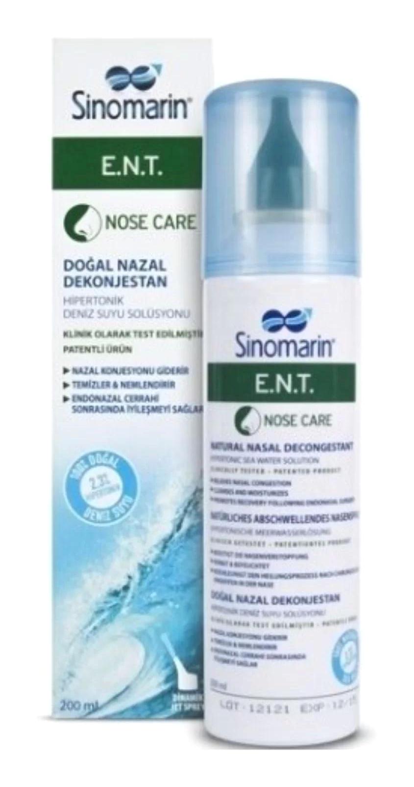 Sinomarin E.N.T Hipertonik Deniz Suyu Tekli Burun Spreyi 200 Ml