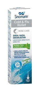 Sinomarin Cold & Flu Relief Hipertonik Deniz Suyu Tekli Burun Spreyi 30 Ml