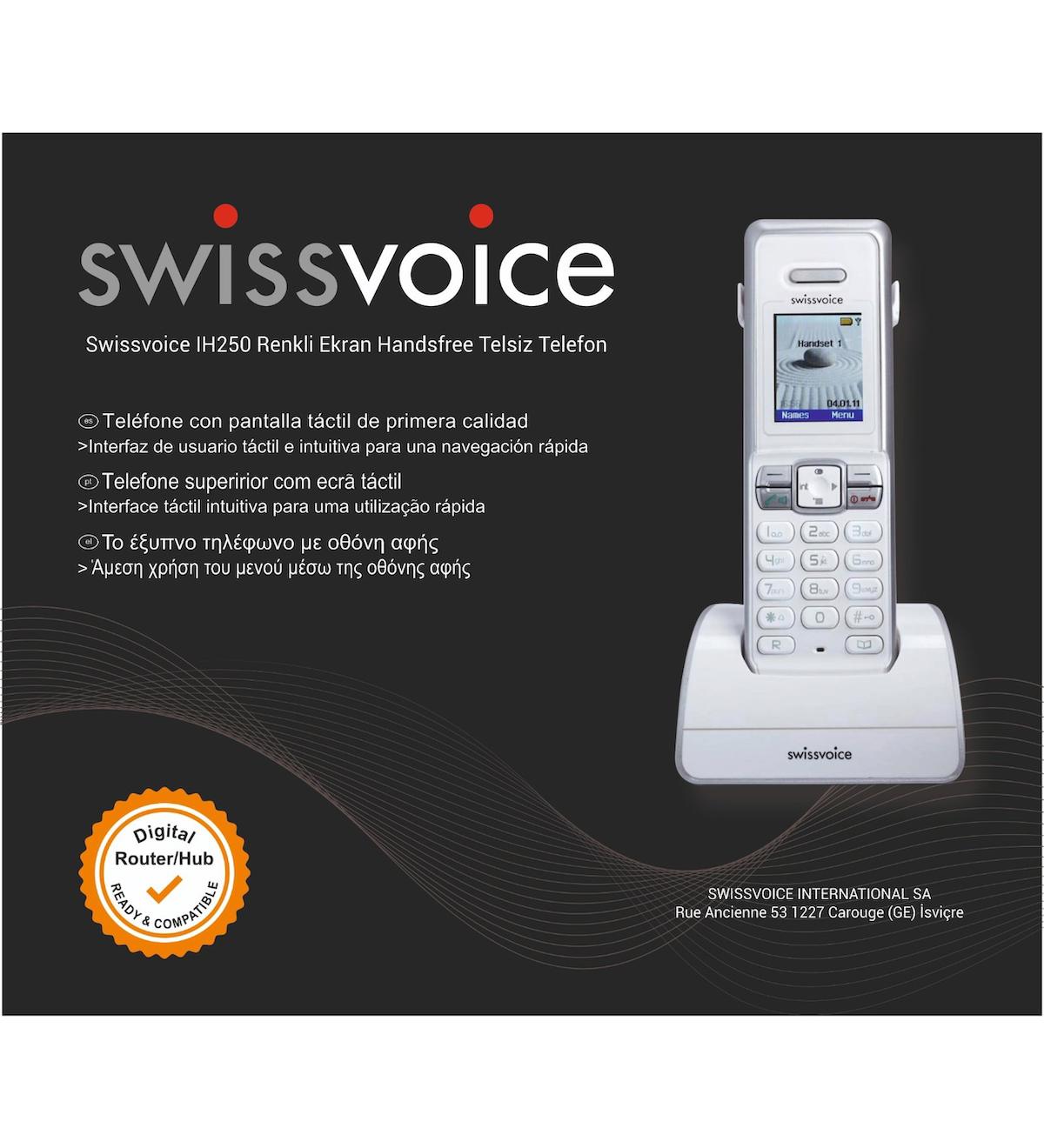 Swissvoice IH250 Tek Ahizeli Ekranlı Kablosuz Telsiz Telefon