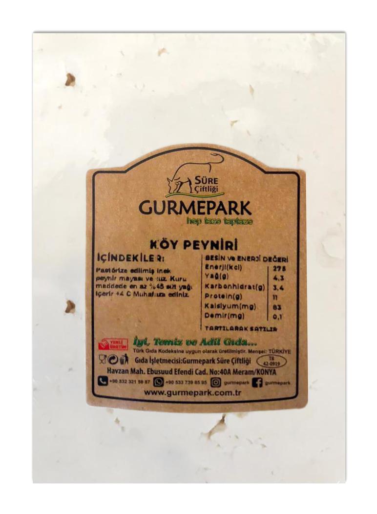 Gurmepark Tam Yağlı Köy İnek Peynir 1 kg