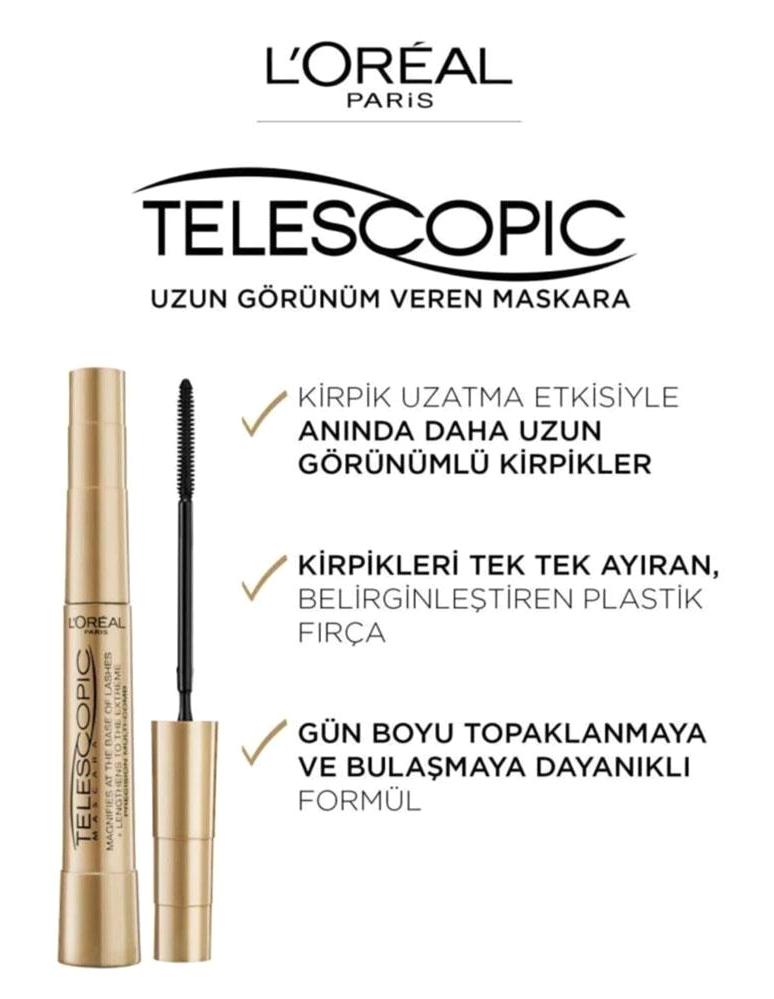 L'oréal Paris Telescopic Uzunluk Veren Lifting Etkili Siyah Maskara