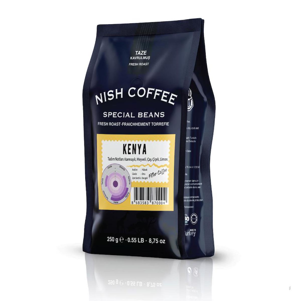 Nish Kahve Kenya Arabica Çekirdek Filtre Kahve 250 gr