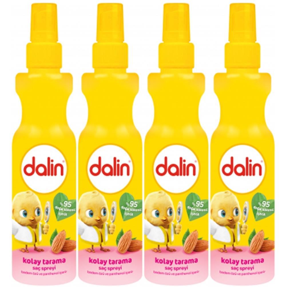 Dalin Kolay Tarama Islak Görünümlü Badem Özlü Güçlü Saç Spreyi 4x200 ml