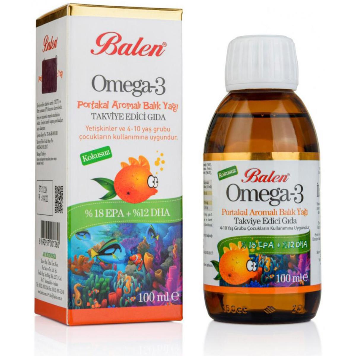 Balen Portakal Aromalı Omega 3 Şurup 100 ml