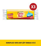 Koroplast Şeffaf Orta Boy 55x65 cm Çöp Poşeti 10x12 Adet Mavi