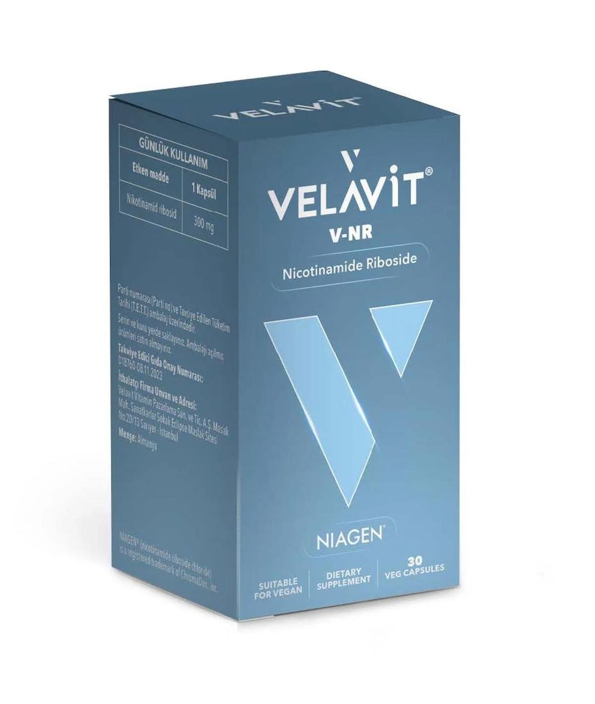 Velavit V-Nr Nicotinamide Riboside Aromasız Yetişkin Vitamin 30 Adet Kapsül