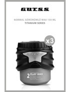 Gutss Titanium Clay No:2 Islak Krem Ekstra Sert Özel Formüllü 3x150 ml Wax