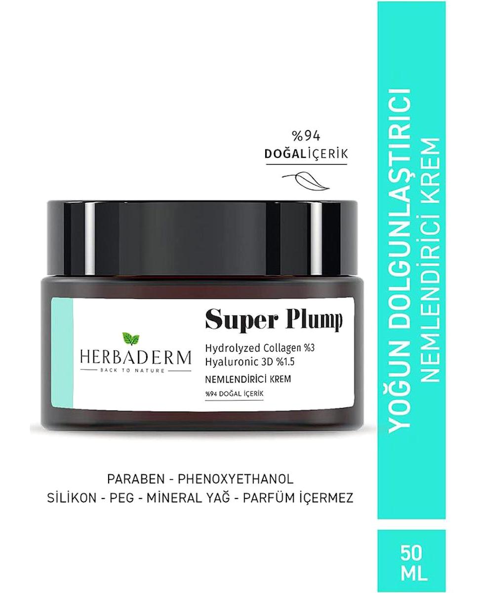 Herbaderm Super Plump Nemlendirici Tüm Ciltler Anti-Aging, Kırışıklık Giderici Yüz Krem 50 ml