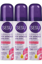 Sesu Hassas Ciltler İçin Koltuk Altı Bacak Kadın Tüy Dökücü Sprey 3x150 ml