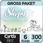 Sleepy Bio Natural 6 Numara Organik Cırtlı Bebek Bezi 300'lü