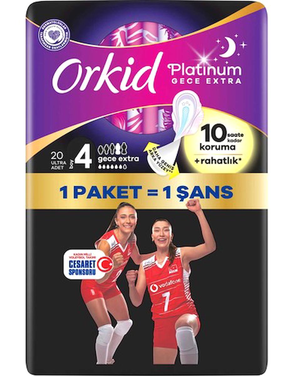 Orkid Platinum Gece Ekstra Olimpiyat 20'li Hijyenik Ped