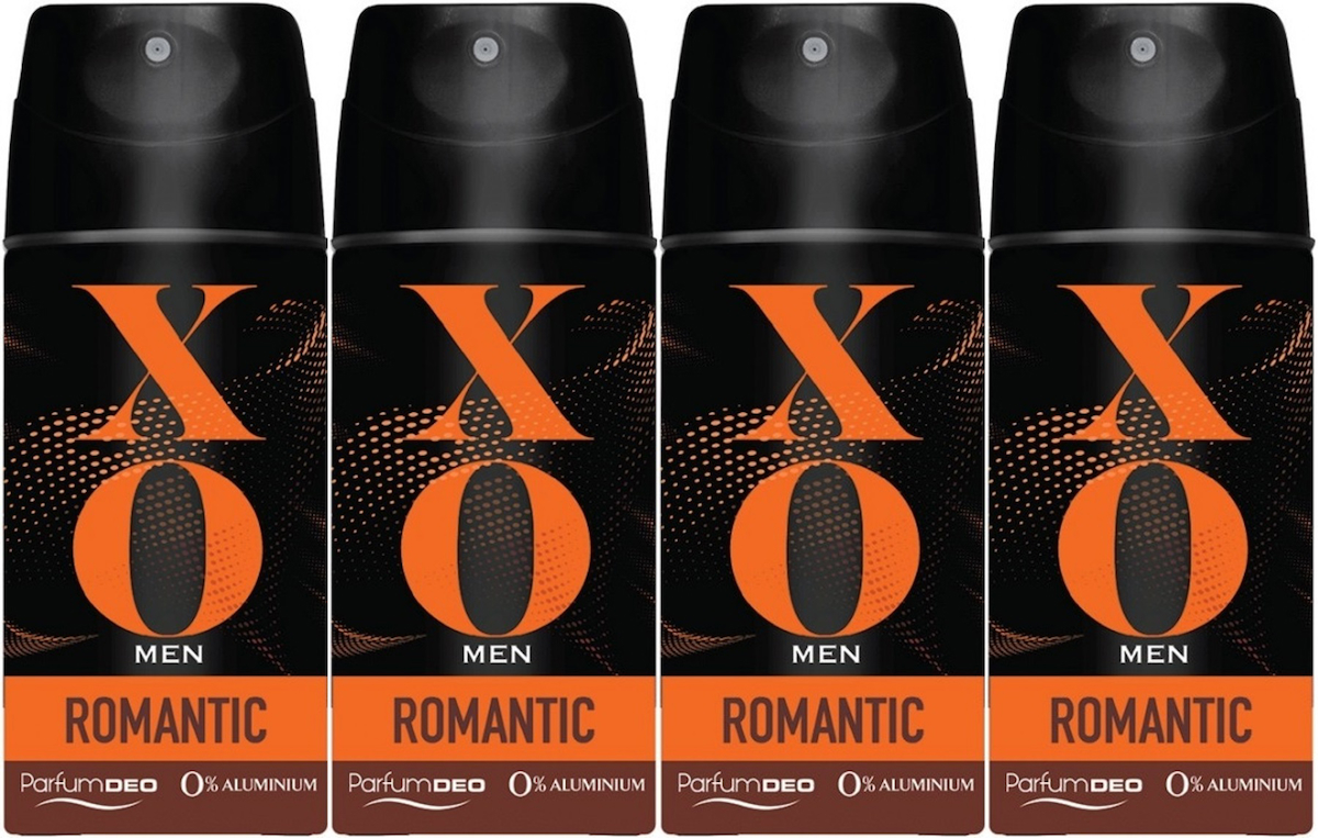 Xo Romantıc Pudrasız Ter Önleyici Sprey Erkek Deodorant 4x150 ml