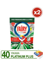 Fairy Platinum Plus Anti Mat Teknolojisi Limon Kapsül Bulaşık Makinesi Deterjanı 80 Adet