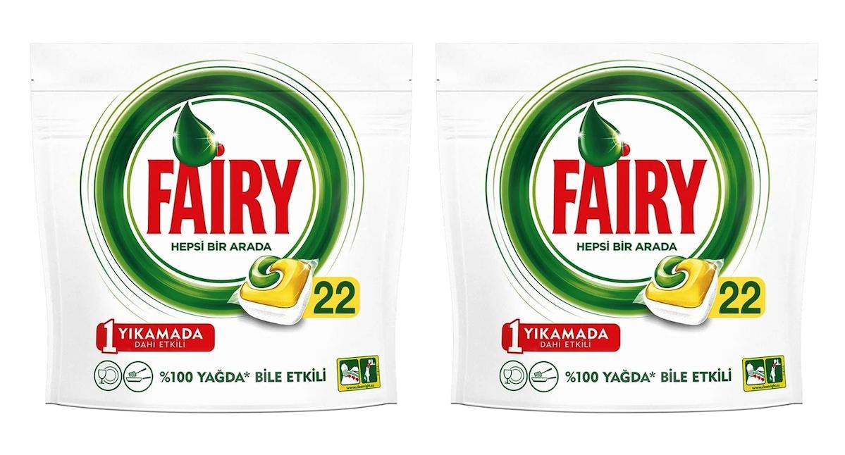 Fairy Hepsi Bir Arada Limon Kapsül Bulaşık Makinesi Deterjanı 2x22 Adet