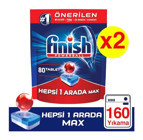 Finish Hepsi Bir Arada Max Tablet Bulaşık Makinesi Deterjanı 2x80 Adet