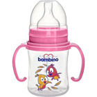 Bambino Polipropilen Yavaş Akışlı Kulplu 0-6 Ay Pembe Biberon 150 ml