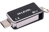 Hi-level Mini USB 2.0 Type A 64 GB Flash Bellek Siyah