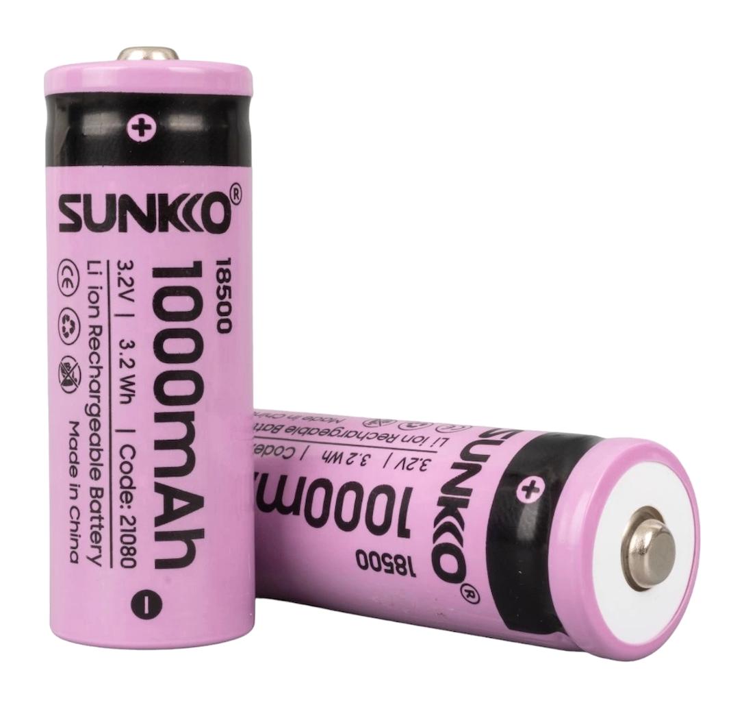 Sunkko 21080 18500 3.2 V 1000 mAh Li-ion Kalem Şarjlı Pil