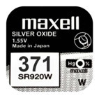 Maxell SR920SW 371 1.55 V 39 mAh Gümüş Oksit Düğme Pil 2'li