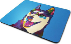 WuW Ilustrasyon Sibirya Kurdu Temalı 22x18 cm S Mousepad Çok Renkli