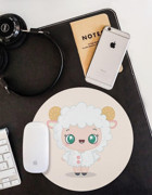 WuW Yuvarlak Kawaii Kuzucuk 20 cm S Mousepad Çok Renkli