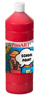 Ponart School Paint Açık Kırmızı 1 lt Guaj Boya