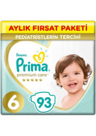 Prima Premium Care 6 Numara Cırtlı Bebek Bezi 2x93 Adet