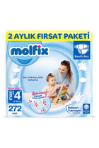 Molfix Maxi Plus 4 + Numara Cırtlı Bebek Bezi 272 Adet