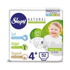 Sleepy Natural Ultra Hassas Maxi Plus 4 + Numara Organik Cırtlı Bebek Bezi 2x26 Adet