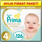 Prima Premium Care 4 Numara Cırtlı Bebek Bezi 126 Adet