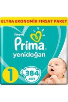 Prima Yenidoğan 1 Numara Cırtlı Bebek Bezi 384 Adet