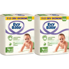Evy Baby 3'lü Dev Ekonomi Maxi 4 Numara Cırtlı Bebek Bezi 2x90 Adet