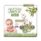 Baby Turco Doğadan 1 Numara Cırtlı Bebek Bezi 160 Adet