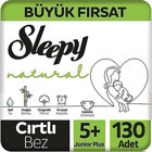 Sleepy Natural 5 + Numara Organik Cırtlı Bebek Bezi 130 Adet