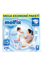 Molfix Junior 5 Numara Cırtlı Bebek Bezi 216 Adet