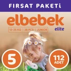 Elbebek Elite Junior 5 Numara Cırtlı Bebek Bezi 112 Adet