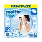 Molfix Mini 2 Numara Göbek Oyuntulu Bantlı Bebek Bezi 80 Adet