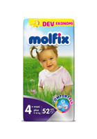 Molfix Comfort Fix 4 + Numara Cırtlı Bebek Bezi 52 Adet
