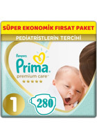 Prima Premium Care Yenidoğan 1 Numara Göbek Oyuntulu Cırtlı Bebek Bezi 280 Adet