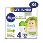 Sleepy Natural Ultra Hassas Maxi 4 Numara Organik Cırtlı Bebek Bezi 240 Adet