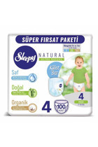 Sleepy Natural Ultra Hassas 4 Numara Organik Külot Bebek Bezi 100 Adet