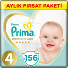 Prima Premium Care 4 Numara Cırtlı Bebek Bezi 156 Adet