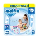 Molfix Maxi Plus 4 Numara Bantlı Bebek Bezi 2x52 Adet